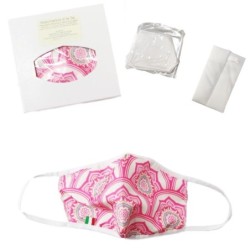 Mascherine MADE IN ITALY 1DS/1US ergonomiche con Anelli Auricolari in Tessuto Stampato