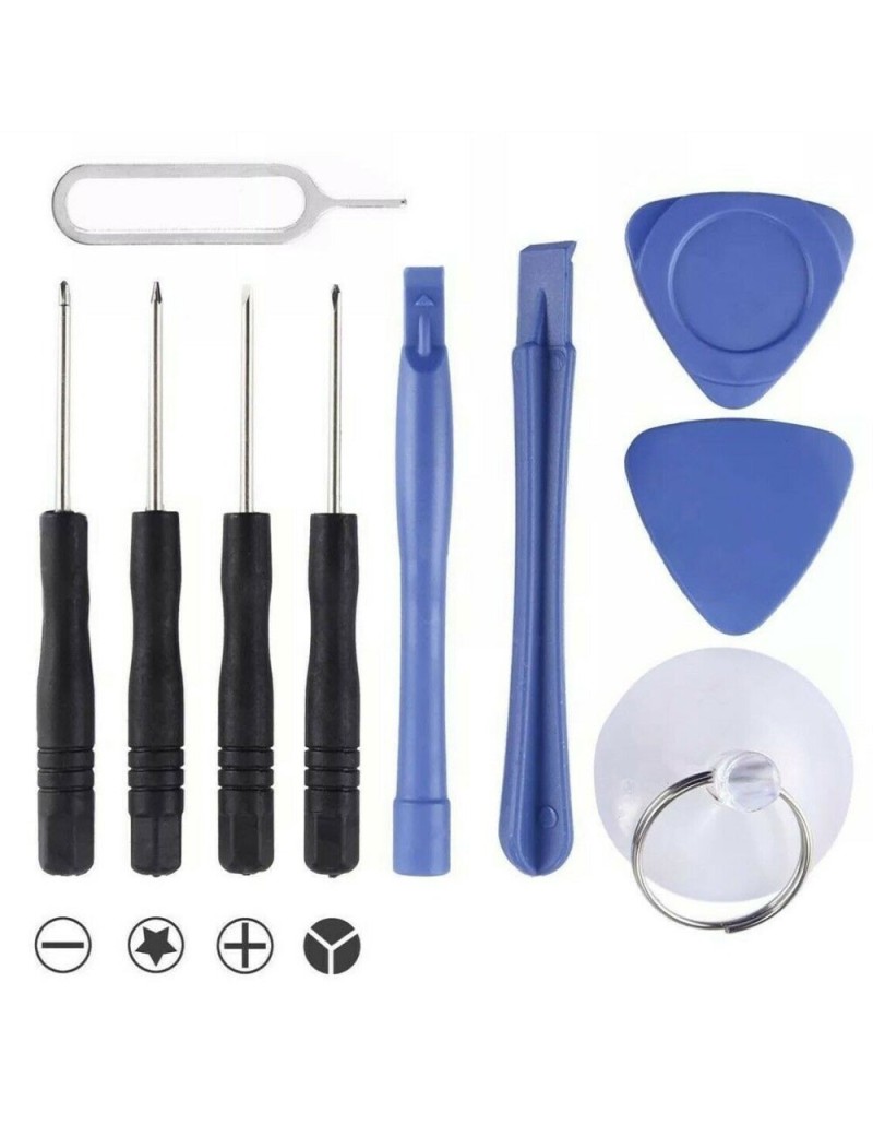 Kit Cacciaviti STANDARD T3 Per Riparazione LCD DISPLAY per Smartphone + Ventosa in Busta