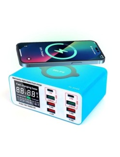 RELIFE RL-304S Caricabatterie da Banco Digitale Multifunzionale a 8 porte | 110W