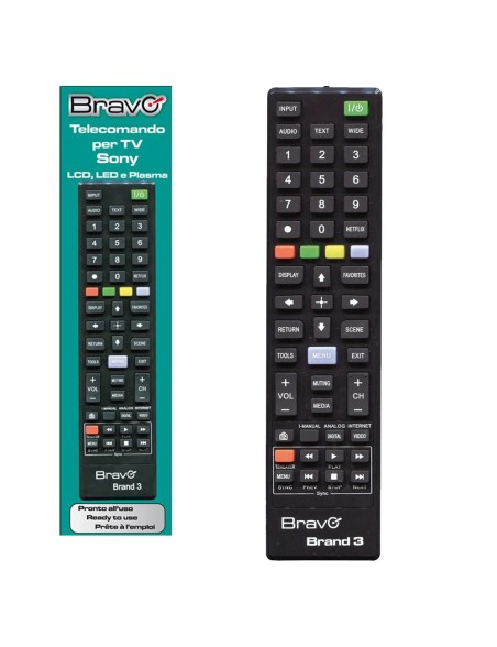 Bravo Telecomando di Ricambio BRAND 3 Per Televisori TV SONY