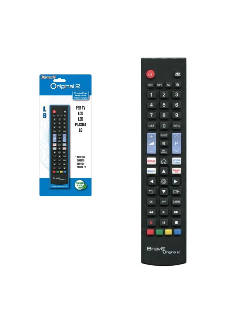 Bravo Telecomando di Ricambio ORIGINAL 2 Per TV LG (Case Originale della Casa)