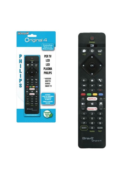 Bravo Telecomando di Ricambio ORIGINAL 4 Per TV Philips (Case Originale della Casa)