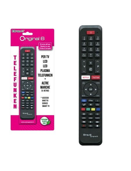 Bravo Telecomando di Ricambio ORIGINAL 6 Per TV Telefunken (Case Originale della Casa)
