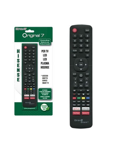 Bravo Telecomando di Ricambio ORIGINAL 7 Per TV HI-SENSE (Case Originale della Casa)