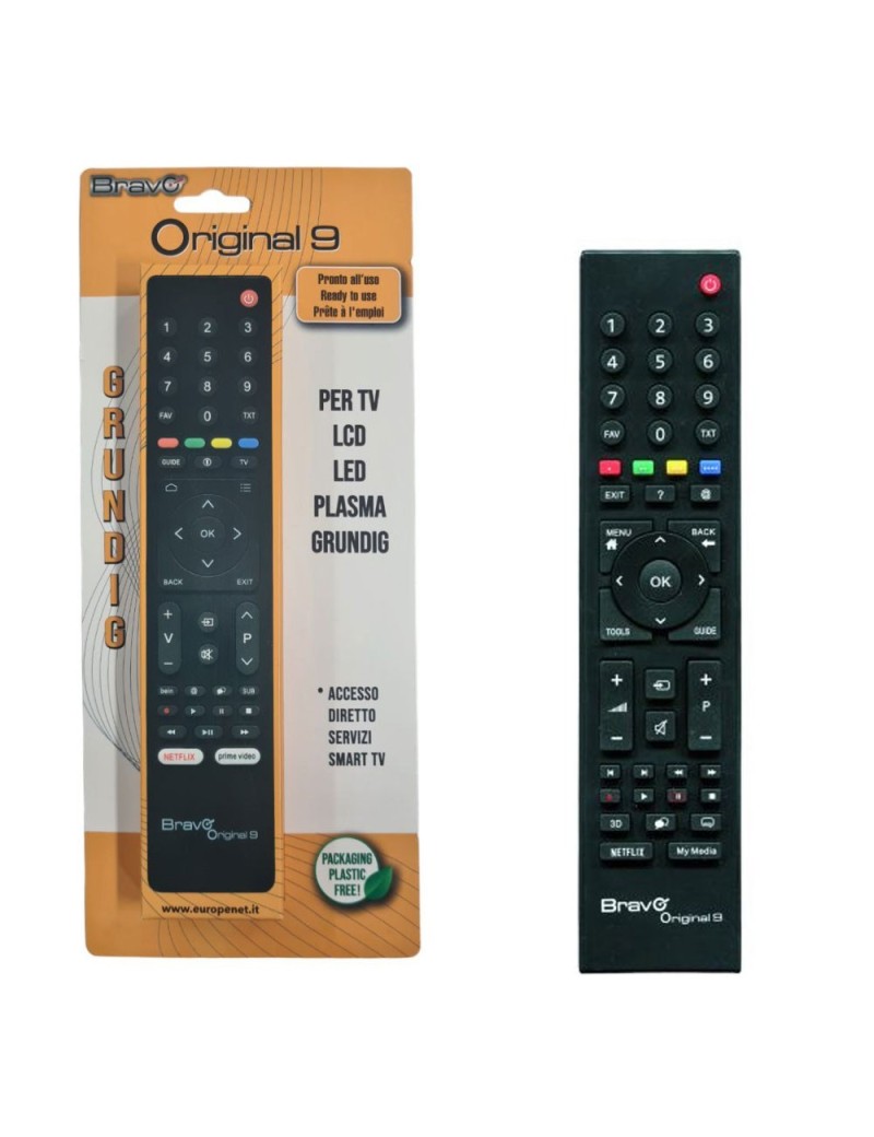 Bravo Telecomando di Ricambio ORIGINAL 9 Per TV GRUNDIG (Case Originale della Casa)
