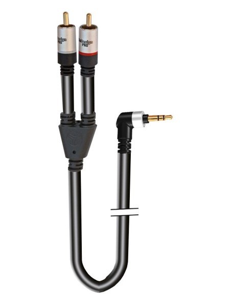 AUDIODESIGN PRO Cavo Adattatore X-PRO da 1 Jack 3,5  Stereo 90Â° a 2 RCA M da 1,5 mt
