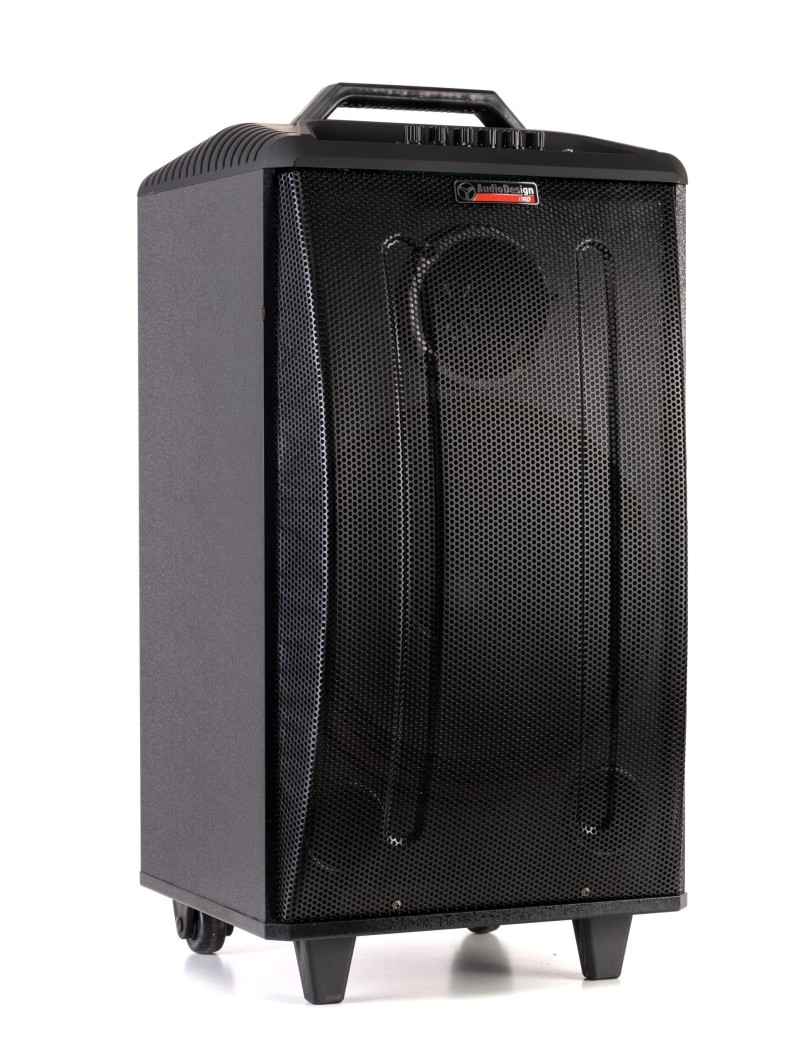 AUDIODESIGN PRO M3 12W/L Partybox Portatile a batteria con 2 microfoni wireless - Potenza Max 350W