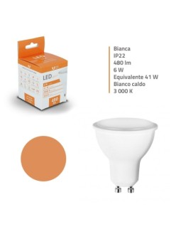 Lampadina a LED GU10 6W 480lm Luce Bianca Calda Fredda Naturale IP22
