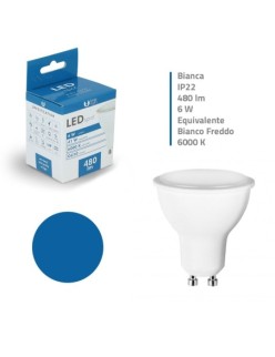 Lampadina a LED GU10 6W 480lm Luce Bianca Calda Fredda Naturale IP22