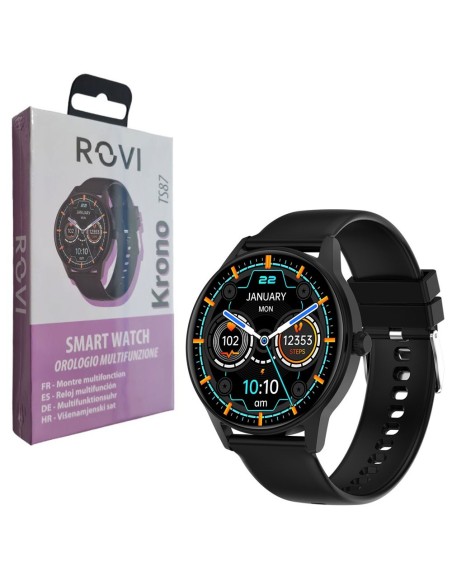 ROVI Krono TS87 Smartwatch Orologio Multifunzione 1,39 Black