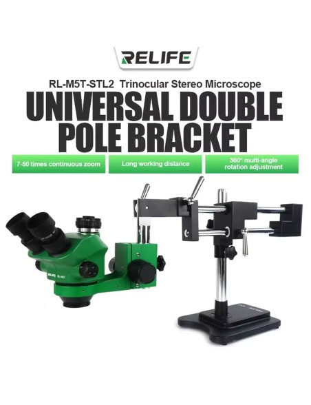 RELIFE RL-M5T Microscopio Trinoculare con Braccio STL2