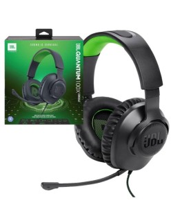 JBL QUANTUM 100X Cuffia Gaming Over-Ear Con Filo Nero/Verde