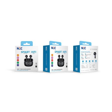NCC Auricolare Bluetooth S67 Cuffie TWS Smart Display Audio HIFI | Nero