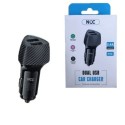 NCC CaricaBatterie da Auto 2.4A Doppia porta USB-A Car Charger | Nero R12