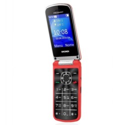 Brondi PRESIDENT Cellulare Ultra Sottile e con Icone LED sul Flip Fotocamera 1.3MP Dual Sim | Rosso