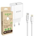 Rovi Caricabatterie Type-C Completo di Cavo da Type-C a Lightning 20W PD Fast Charger (Pack Green) | Bianco