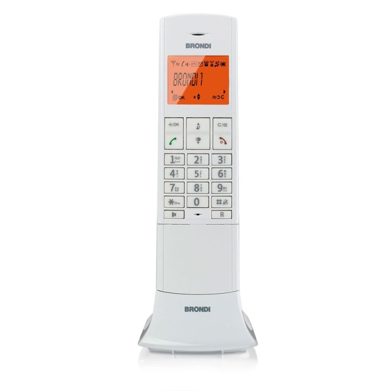 BRONDI LEMURE Telefono Cordless Grande Display Retroilluminato MenÃ¹ Intuitivo | Bianco