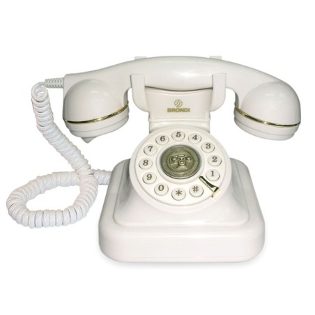 Brondi VINTAGE 20 Telefono Fisso Design RetrÃ² Volume Regolabile | Bianco