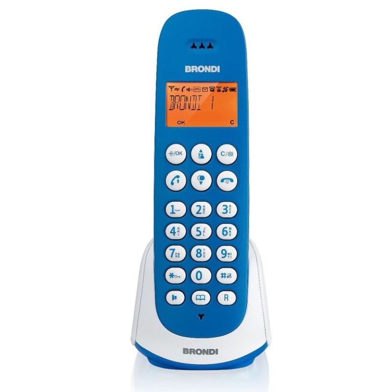 BRONDI ADARA Telefono Cordless Grande Display Retroilluminato MenÃ¹ Intuitivo | Blu e Bianco