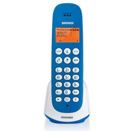 BRONDI ADARA Telefono Cordless Grande Display Retroilluminato Menù Intuitivo | Blu e Bianco BRONDI ADARA Telefono Cordless Grande Display Retroilluminato Menù Intuitivo | Blu e Bianco