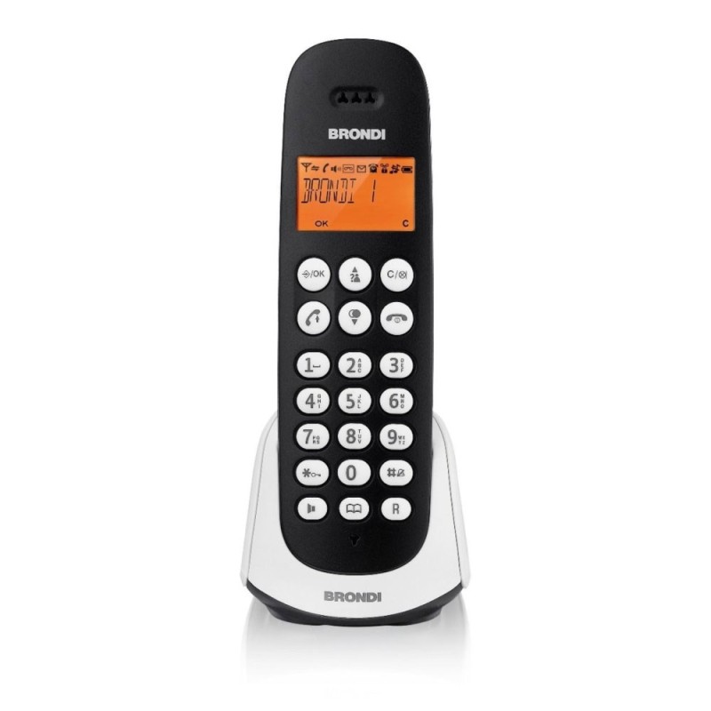 BRONDI ADARA Telefono Cordless Grande Display Retroilluminato MenÃ¹ Intuitivo | Nero e Bianco