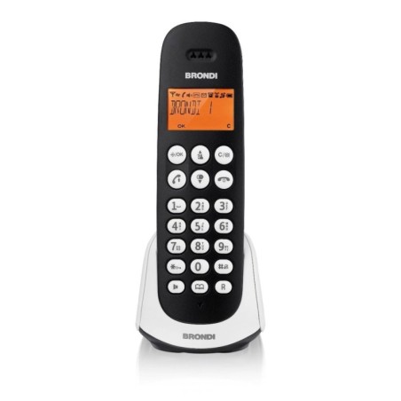 BRONDI ADARA Telefono Cordless Grande Display Retroilluminato MenÃ¹ Intuitivo | Nero e Bianco