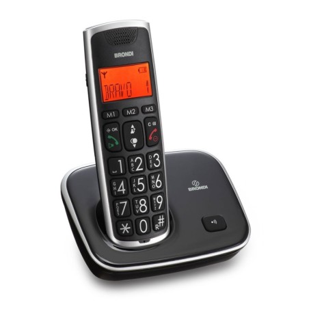 Brondi Bravo GOLD 2 Telefono Cordless ECO DECT Tasti Grandi Nero
