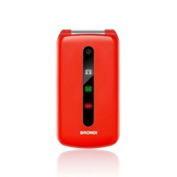 Brondi PRESIDENT Cellulare Ultra Sottile e con Icone LED sul Flip Fotocamera 1.3MP Dual Sim | Rosso