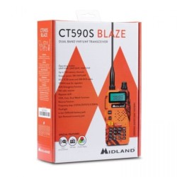 MIDLAND CT590S RADIO RICETRASMETTITORE DUAL BAND VHF/UHF PORTATILE CON DISPLAY LCD BATTERIA INTEGRATA RICONDIZIONATO Nero
