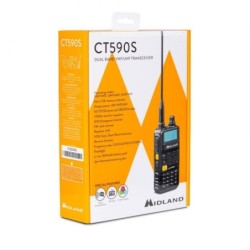 MIDLAND CT590S RADIO RICETRASMETTITORE DUAL BAND VHF/UHF PORTATILE CON DISPLAY LCD BATTERIA INTEGRATA RICONDIZIONATO Nero