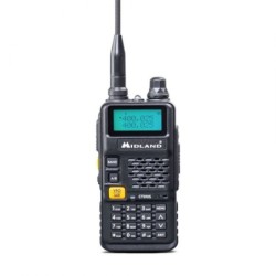 MIDLAND CT590S RADIO RICETRASMETTITORE DUAL BAND VHF/UHF PORTATILE CON DISPLAY LCD BATTERIA INTEGRATA RICONDIZIONATO Nero